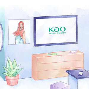 Blue and purple long hair shown against a face profile